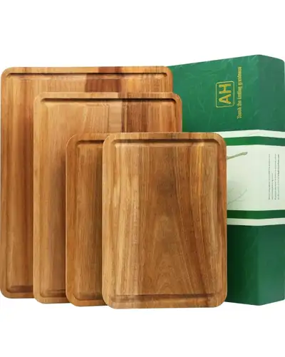 New Set of Four Acacia Wood Cutting Boards , View more