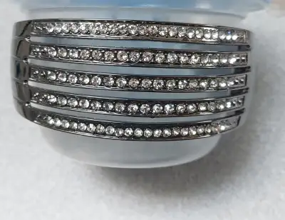 Bracelet Cuff Style with Clear Crystals, hinge, View more