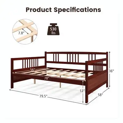 BNIB Full Size Daybed, Wooden Daybed Sofa Bed Frame, View more