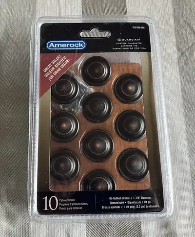 New Pack of 10 Amerock Cabinet Knobs, Oil-Rubbed Bronze, View more