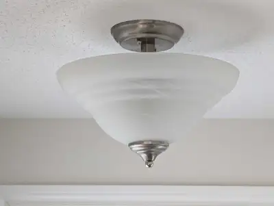 TWO Brushed-Nickel Semi-Flushmount Ceiling Lights-CLEAN!!, View more