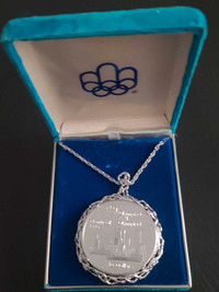 1976 OLYMPIC SILVER $10 COIN NECKLACE 
