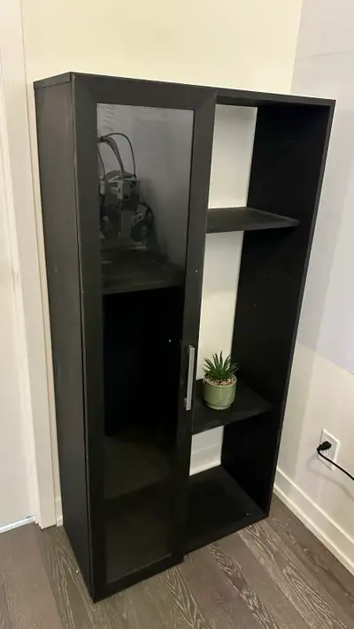 Black Bookshelf with Glass Door, View more