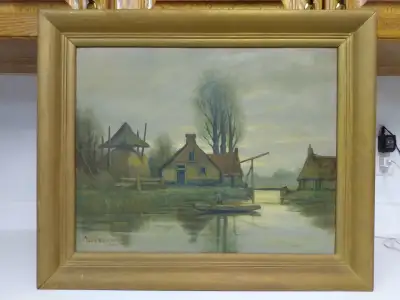 Antique listed Dutch artist Jaap Veerman oil painting., View more