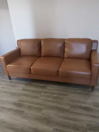 SOFA, FAUX LEATHER, WOOD BASE, View more