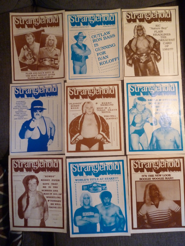 Toronto MLG Stranglehold wrestling programs x 9 1982-84 Flair + dans Art et objets de collection  à Peterborough