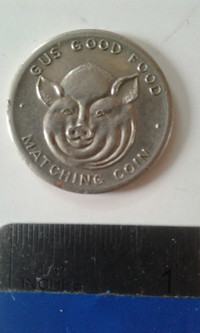 GUS GOOD FOOD, Chicago, Matching Coin, 1960's, Advertising