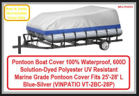 (NEW) Pontoon Boat Cover 100% Waterproof 600D Polyester 25'-28'