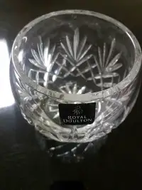 Royal Doulton crystal ball vase