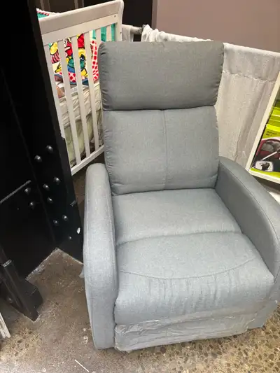 Nursery swivel rocker recliner- grey, View more