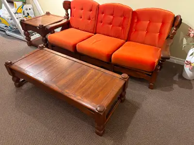 Six Piece Retro Solid Wood Family/Living Room Set, View more