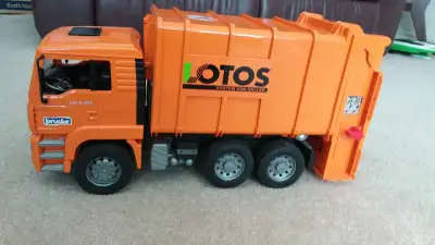 I have for sale a toy garbage truck manufactured by the Bruder Toy Company headquartered in Germany....