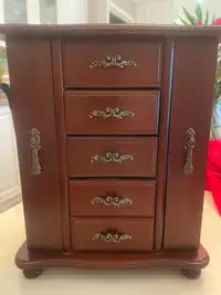 Cherry Brown Antique Jewelry Box