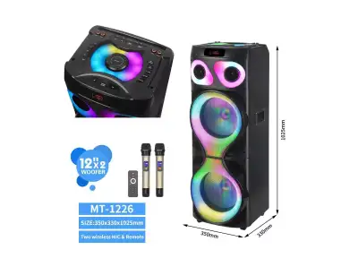New Portable MT1226 Wireless Party Trolley Speakers 12" x 2", View more