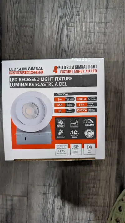 New 4" LED recessed light fixture x6, View more