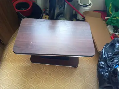 Good shape, rolls around well. Heavy duty that can handle any modern TV. 28 inches long, 15.5 deep a...