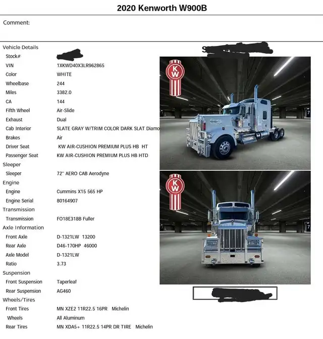 kenworth w900 for sale 2020 in Heavy Trucks in Edmonton - Image 10