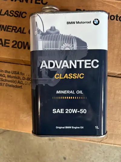I'm offering a brand new, unopened 1-liter can of BMW Motorrad Advantec Classic Mineral Oil, SAE 20W...