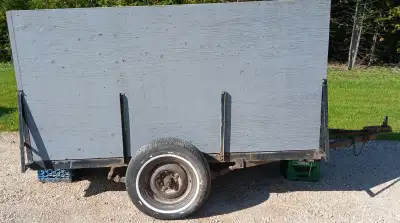 Storage/Cargo trailer, 4' x 8' x 4' plywood enclosure. Been used for storage (often inside) lately....