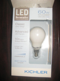 Kichler 60W Eq. Dimmable Soft White A15  Decorative LED Bulb