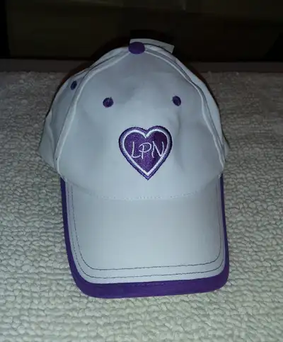LPN Nurse Ball Cap Adjustable Hat,Purple/White, NEW, View more