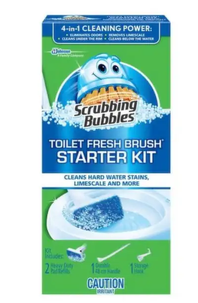 Toilet Fresh Brush Starter Kit Cleans hard water stains, limescale and more. $12