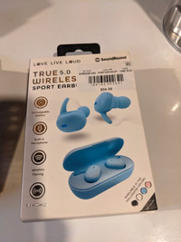 Airbods earbods wireless headphones brand new blue color