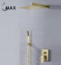 MAX Square Shower System Two Functions With Valve Brushed Gold