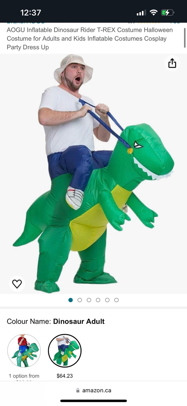  Inflatable dinosaur Halloween costume  in Other in Edmonton