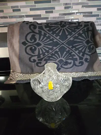 PIN WHEEL CRYSTAL flower basket candy dish, View more