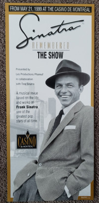 SINATRA REMEMBERED -THE SHOW - 1999 ADVERTISEMENT - CASINO MTL