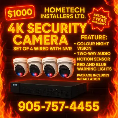 Hikvision 4K IP CAMERA SET- $999 Featuring the Lorex 4K Ultra HD IP Camera System ✔ 6MP (4K) IP Came...