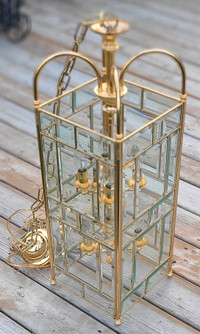 Gorgeous brass/glass chandelier