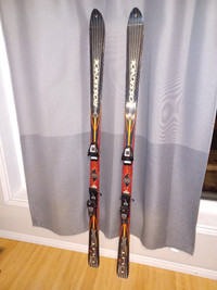 Downhill skis with bindings, boots, poles