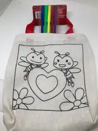 Color your Own Mini Tote Bag - Brand new with felt pens