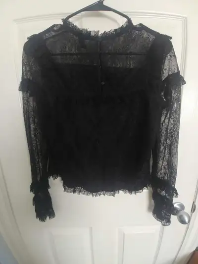 Black lace long sleeve top, View more