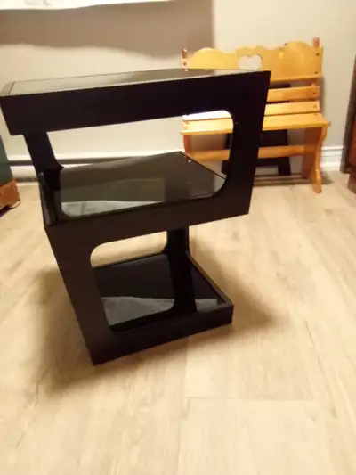 SMOKE GLASS 3 Shelves Black table, View more
