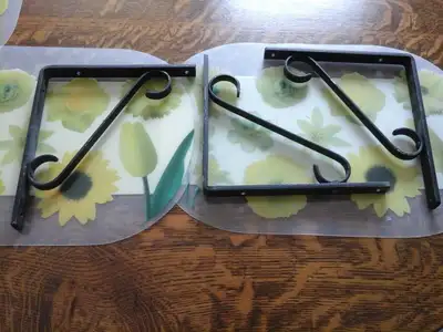 3 Wrought Iron Shelf Brackets, View more