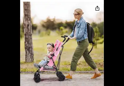 BRAND NEW! Stroller Folding, lightweight, Basket, Cup Holder, View more