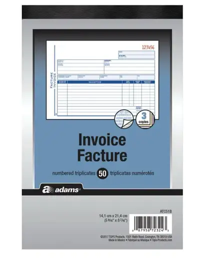 Get your business finances in order with this Adams invoice book, featuring 50 triplicate sets for d...