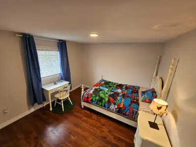 A fully furnished private upstairs bedroom is available in a clean and well-maintained home located...