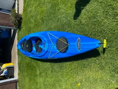 deux (2) kayaks à vendre. Identiques (voir photos). Sont inclus: supports pour voitures (pas de barr...