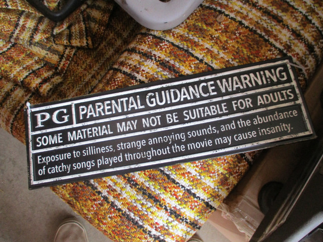 PG PARENTAL GUIDANCE WARNING TIN SIGN $20 MOVIE DECOR ROOM in Arts & Collectibles in Winnipeg