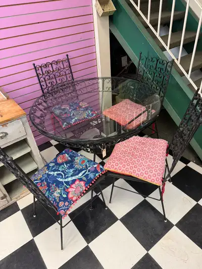 Vintage heavy 1960s patio table and chairs , View more