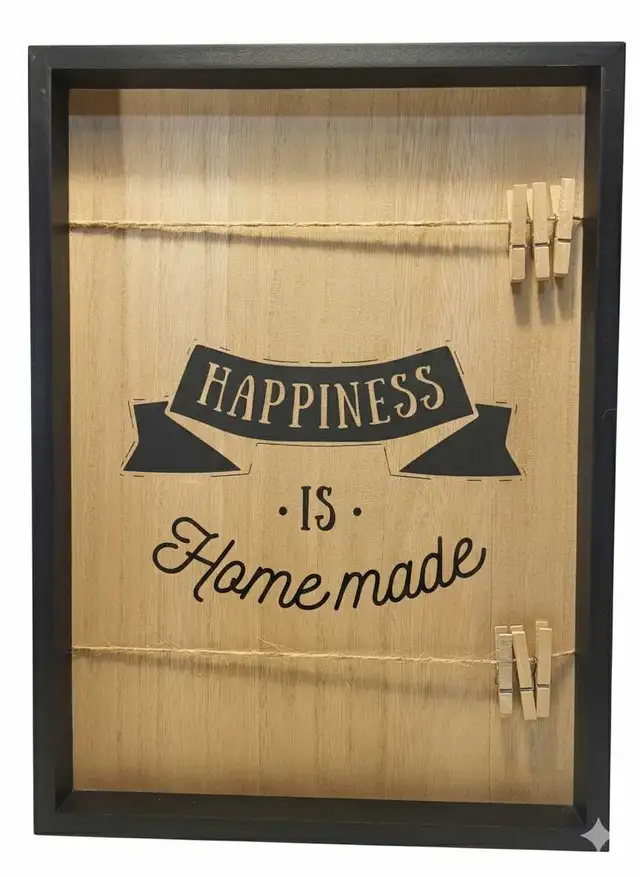 Happiness Is Homemade Wood Wall Art - Photo Hanging Display Sign