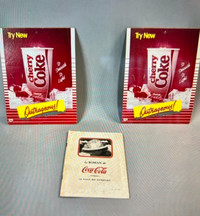 VINTAGE 2 x  CHERRY COKE ADS + Le ROMAN du COCA-COLA BOOKLET