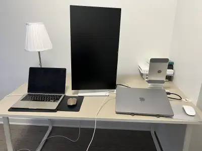 Clean Beige/Ivory Desk with Cable Management - 140cm x 80c, View more