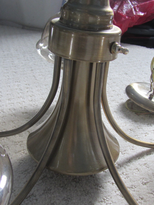 Brushed Brass 5-Light Chandelier in Indoor Lighting & Fans in London - Image 3