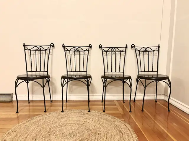 wrought iron & solid wood chairs  in Chairs & Recliners in Nelson - Image 2