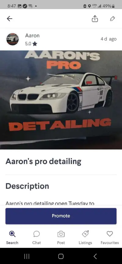 Aaron's pro detailing open Tuesday to Saturdays from 830-430 I have my spring special on now till th...